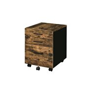Weathered oak & black finish distressed wood furniture writing desk by Acme additional picture 5