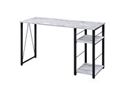 Antique white & black finish distressed wood furniture writing desk by Acme additional picture 2