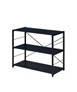 Black finish wooden shelves and open metal frame bookshelf by Acme additional picture 2