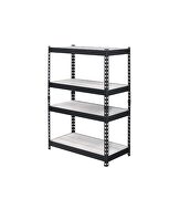 Natural & black finish metal frame bookshelf by Acme additional picture 2