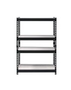 Natural & black finish metal frame bookshelf by Acme additional picture 3