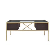 Gold & clear glass desk by Acme additional picture 3