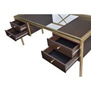 Gold & clear glass desk by Acme additional picture 5
