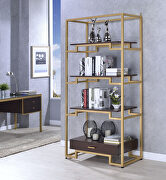 Gold & clear glass desk by Acme additional picture 9