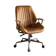 Coffee top grain leather executive office chair by Acme additional picture 2