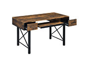Weathered oak top & black metal frame desk by Acme additional picture 2