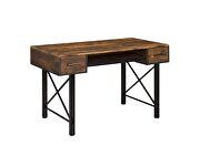Weathered oak top & black metal frame desk by Acme additional picture 3