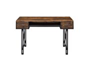 Weathered oak top & black metal frame desk by Acme additional picture 4