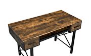 Weathered oak top & black metal frame desk by Acme additional picture 5