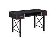 Black finish top and metal frame base desk by Acme additional picture 2