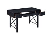 Black finish top and metal frame base desk by Acme additional picture 3