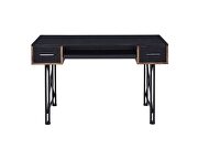 Black finish top and metal frame base desk by Acme additional picture 4