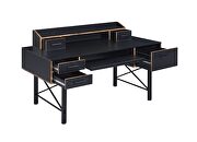 Black finish double pedestal metal base desk by Acme additional picture 3