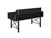 Black finish double pedestal metal base desk by Acme additional picture 4