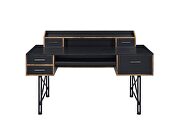 Black finish double pedestal metal base desk by Acme additional picture 5