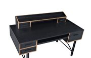 Black finish double pedestal metal base desk by Acme additional picture 6