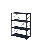 Black finish open wooden shelves bookshelf by Acme additional picture 2