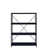 Black finish open wooden shelves bookshelf by Acme additional picture 3