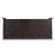 Distress chocolate top grain leather & aluminum desk by Acme additional picture 4