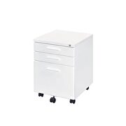 White finish file cabinet by Acme additional picture 2
