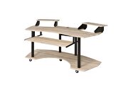 Natural oak music recording studio desk by Acme additional picture 2