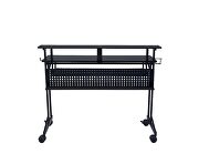 Black music recording studio desk on wheels by Acme additional picture 3