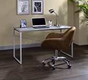 Faux concrete & silver metal desk by Acme additional picture 2