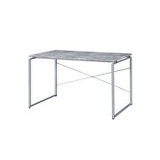 Faux concrete & silver metal desk by Acme additional picture 3