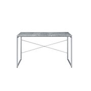 Faux concrete & silver metal desk by Acme additional picture 4