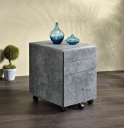 Faux concrete & silver metal desk by Acme additional picture 9