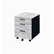 Antique white finish & black metal desk by Acme additional picture 10