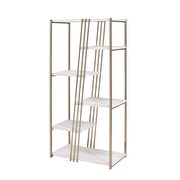 White & champagne bookshelf by Acme additional picture 2