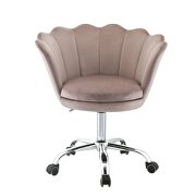 Rose quartz velvet & chrome office chair by Acme additional picture 3