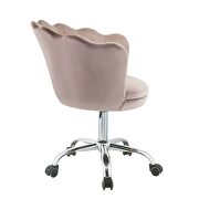 Rose quartz velvet & chrome office chair by Acme additional picture 4