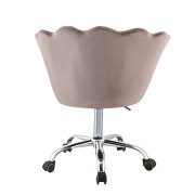 Rose quartz velvet & chrome office chair by Acme additional picture 5