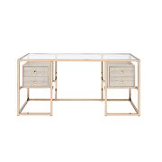 Clear glass & gold desk by Acme additional picture 3