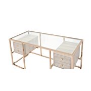 Clear glass & gold desk by Acme additional picture 4