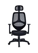 Black finish foam filled design gaming chair by Acme additional picture 5