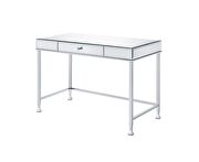 Mirrored top and chrome finish writing desk by Acme additional picture 2