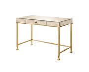 Smoky mirrored top and champagne finish writing desk by Acme additional picture 2