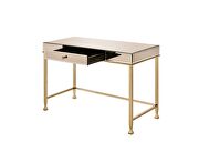Smoky mirrored top and champagne finish writing desk by Acme additional picture 3