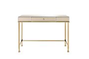 Smoky mirrored top and champagne finish writing desk by Acme additional picture 4