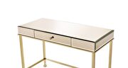 Smoky mirrored top and champagne finish writing desk by Acme additional picture 5