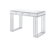 Mirrored top and chrome finish base writing desk by Acme additional picture 2