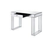 Mirrored top and chrome finish base writing desk by Acme additional picture 3