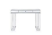 Mirrored top and chrome finish base writing desk by Acme additional picture 4