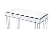 Mirrored top and chrome finish base writing desk by Acme additional picture 5