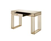 Smoky mirrored top and champagne finish base writing desk by Acme additional picture 3