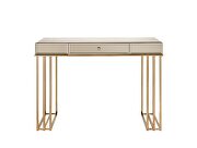Smoky mirrored top and champagne finish base writing desk by Acme additional picture 4