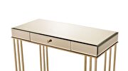 Smoky mirrored top and champagne finish base writing desk by Acme additional picture 5